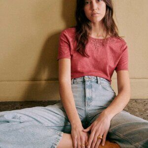 Sezane Mina T-Shirt Rosewood Size S